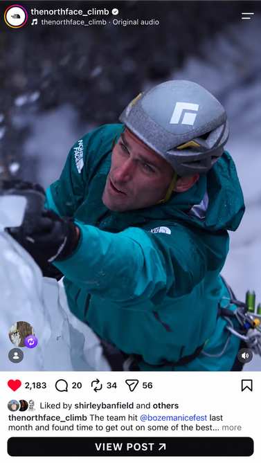 Saved Instagram post from @thenorthface_climb: Bozeman IceFest recap